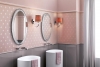 Obkládačky ze série Ambition (ATLAS CONCORDE), obklad Grey (30 x 91 cm) 2 505 Kč/m2, dekor Rose Florence (30 x 91 cm) 3 300 Kč/ks, IL BAGNO.