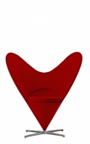 Verner Panton v roce 1958 navrhl dnes už slavné křesílko Cone Chair, ke kterému o rok později přidal dvě velká vyčnívající křídla, čímž vznikla tato nová interpretace moderního ušáku připomínající srdce − křeslo Heart Cone Chair. Rám je vyroben ze sklolaminátu, podnož je z jakostní oceli.