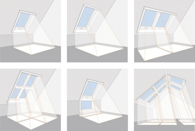 Příklady umístění střešních oken