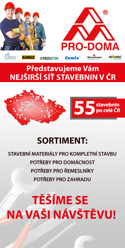 Nejširší síť stavebnin PRO-DOMA.