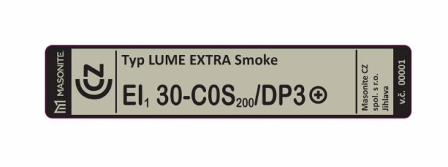 Dveře Lume Extra Smoke - štítek