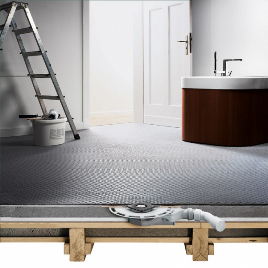 I při rekonstrukci lze snadno realizovat sprchy v úrovni podlahy. S využitím koupelnových odtoků Viega Advantix, které se vyznačují extrémně nízkou montážní výškou (foto: Viega)