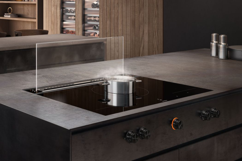 Gaggenau desky a odsavace Vario 400 černé (karbonové) ovládací knoflíky