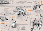 Obrazová papírová tapeta Star Wars Blueprint, vesmírná loď, 8 dílů, celková velikost 368 x 254 cm, www.kupsi-tapety.cz