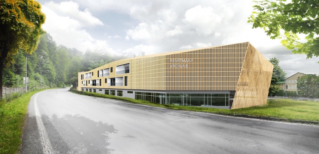 Polyfunkční dům Ski &amp; Mt. bike Apartments ve Vrchlabí je zajímavou budovou s neotřelým designem, inspirovaným severskou architekturou s přírodními materiály, které harmonicky zapadají do malebného horského prostředí.
