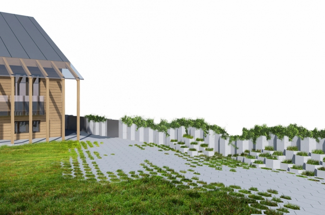 Městský mobiliář Hex je určen do městského prostředí ulice, pěší zóny či náměstí, současně ale i do parku. (Presbeton)