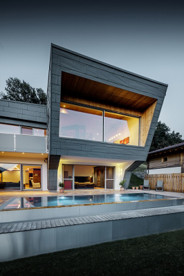 Haus K. v Dölsachu s aluminiovými fasádami a střechami (Zdroj: PREFA)