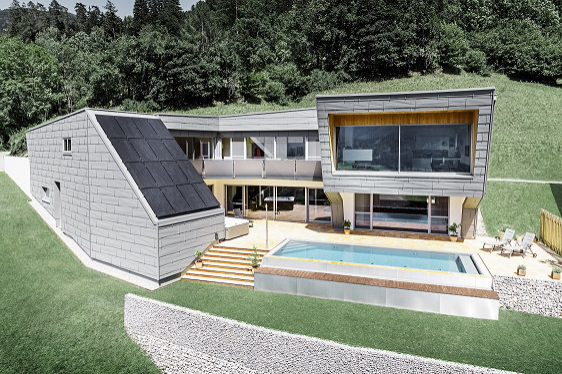 Haus K. v Dölsachu s aluminiovými fasádami a střechami (Zdroj: PREFA)