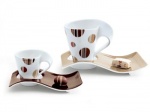Šálek na espresso s podšálkem New Wave Choco, cena 1 180 Kč, šálek na cappuccino s podšálkem 1 362 Kč