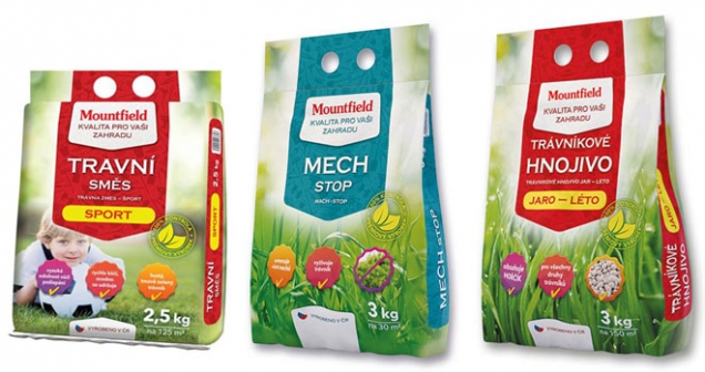 K dostání jsou kvalitní osivové směsi, ale i trávníkové hnojivo a přípravky na likvidaci a prevenci růstu mechu. (Foto: Mountfield)