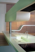 Pracovní desky z materiálu Corian nabízejí ohromnou variabilitu tvarů a barev (Cortrade)