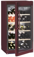 Vinotéka (Liebherr), hlučnost 41 dB, 126 x 66 x 67 cm, jeden chladicí okruh, jedna teplotní zóna, elektronické ovládání, pět polic, z toho čtyři sklopné, vnitřní osvětlení, třída 1A, hmotnost 68 kg, cena 49 999 Kč, LIEBHERR - Mc TREE