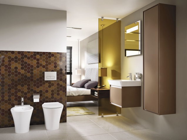 Toaleta bez splachovacího kruhu a bidet ze série Connect Air (Ideal Standard), stojací provedení, www.idealstandard.cz Toaleta bez splachovacího kruhu a bidet ze série Connect Air (Ideal Standard), stojací provedení, www.idealstandard.cz