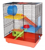 Dvoupatrová klec Teddy pro drobné hlodavce (Inter Zoo) s příslušenstvím, www.petshop.cz