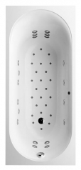 Hydromasážní vana Cetus (Villeroy & Boch), speciální karylát quaryl, cena 30 630 Kč, cena hydromasážního a air systému Fitness Combipool 198 560 Kč, aromaterapie s efektem mlhy za příplatek 50 000 Kč (SYKORA HOME)
