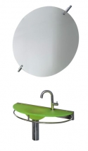 Umývátko Handwater (RAPSEL), design Adri Hazebroek, 61 x 31 cm, barva žlutá nebo oranžová, materiál průsvitná pryskyřice, cena včetně upevnění, sifonu a krytu sifonu v provedení chrom 36 831 Kč, KOZÁK BATH & INTERIOR