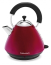 Konvice 43692 burgundy (Morphy Richards), leštěná ocel s lakovaným povrchem, objem 1,5 l, odnímatelný filtr vodního kamene ve výlevce, vodoznak, cena 1 790 Kč, TAUER ELEKTRO