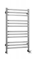 Otopné těleso Sorano (P.M.H) se vyrábí v rozměrech od 500 x 790 mm až po 600 x 1 630 mm v lesklém chromu a nerezové oceli. Ceny (bez DPH) od 5 483 Kč do 14 131 Kč, P.M.H.
