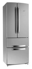 Americká chladnička Hotpoint ARISTON Quadrio, energetická třída A, rozměry 190 x 70 x 77,3 cm, chladicí systém No Frost, funkce Super Freeze, Super Cool, Holiday, Eco, pachový filtr Air Care, cena v černé barvě 37 990 Kč, nerez 39 990 Kč, TAUER ELEKTRO