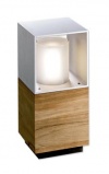 SONAR 151 T18 TEAK, výška 32 cm, základna 15 x 15 cm, materiál hliník, teakové dřevo, polykarbonát, cena 12 519 Kč včetně DPH, prodává Elios lighting