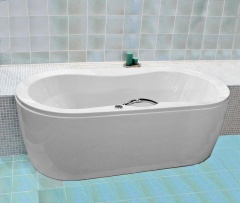 Akrylátová vana Andromeda ovál, 195 x 95 cm, cena vany 16 800 Kč, dokoupit si můžete panel za 4 400 Kč a madlo za 3 600 Kč, VAGNERPLAST