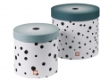 5. Set úložných boxů Happy Dots, Ø 26 x 25 cm, Ø 22 x 21 cm, potahovaná lepenka, Done By Deer, cena 824 Kč, www.mayali.cz