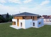 Elegance domu Progres 8 se stanovou střechou velmi mírného sklonu volně navazuje na tradice funkcionalismu