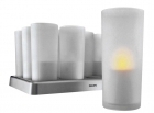 Lampy Imageo s lehce mihotavým světlem imitujícím klasické svíčky, dobíjejí se v indukční nabíječce, vydrží svítit až 20 hodin. Cena setu 1 099 Kč (PHILIPS)