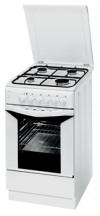 Kombinovaný sporák K 3G5S W (Indesit), 85 x 50 x 60 cm, multichef 5, snadné rozmrazování, plynová deska se 4 hořáky, pojistka plamene, multifunkční trouba s 5 programy, elektrický gril, termostat, osvětlení trouby, dvojité sklo dvířek trouby, cena 9 120 Kč, INDESIT COMPANY ČESKÁ