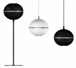 Reproduktor Audiorama 9000 (Grundig) s prostorovým zvukem lze připevnit na strop nebo na stojan. Výkon 180 W, Ø 32 cm, cena 13 999 Kč, www.nakupuj.com
