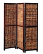 Paraván Borneo, kostra: borovice pinie, výplet abaca, 3 x 50 cm, výška 170 cm, www.kika.cz