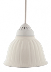 Stropní lampa s keramickým cylindrem a textilní přívodní šňůrou, Ø 16 cm, výška 14 cm, www.bellarose.cz