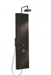 Sprchový panel Zena, rozměr 40,9 x 46,4 x 173,2 cm, dýha odstín wengé, termostatická armatura Unitherm, hlavová sprcha průměr 20 cm, ruční sprcha, 6 bočních trysek, hadice Idealflex 150 cm, chromové kosmetické zrcátko, cena 33 996 kč, IDEAL STANDARD