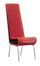 Židle Basic 6 (Varaschin, design Romanelli-Laudani-Noceto), 41,5 x 67 x 119,5 cm, kovová konstrukce z chromu, dvojitý proutěný přírodní výplet, cena 19 035 Kč, v barvě antracit, rosso, caffe, cena 20 806 Kč, DAK INTERIÉRY