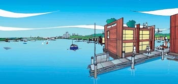Do obydlí na vodě budou obyvatelé vstupovat z přístupového mola