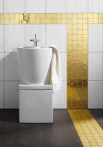 Pusťte pravé zlato do koupelny! Série Gold Tiles (STEULER), zlatá mozaika 7,2 x 7,2 cm, cena od 25 000 Kč/metr čtvereční, EDEN KOUPELNY