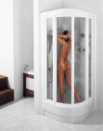 Caribic professional, 236 x 94 x 94 cm, ruční sprcha, termostatická baterie, 2 krční masážní tryksy, 8 masážních trysek, 8 zádových trysek, vyvíječ páry, rádio, cena 171 140 Kč, TEIKO