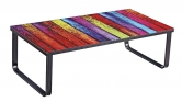 Konferenční stolek R-CT-102, stabilní konstrukce z kovu, odkládací deska ze skla, 105 x 32 x 55 cm, www.asko-nabytek.cz
