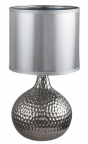 Stolní lampa Rozin, keramika s úpravou v lesklém chromu, v. 36 cm, www.dum-svitidel.cz