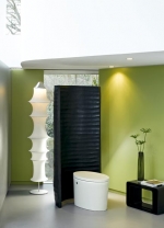 Unikátní prostorové WC Hatbox, jedinečné řešení splachovacího systému zabudovaného přímo v keramice, sedátko se systémem Slow-close zpomalující sklápění sedátka, vyhřívané sedátko, vítěz designérské soutěže Red Dot pořádané každoročně v německém Essenu, cena od 109 761 Kč, DIREX COMPANY