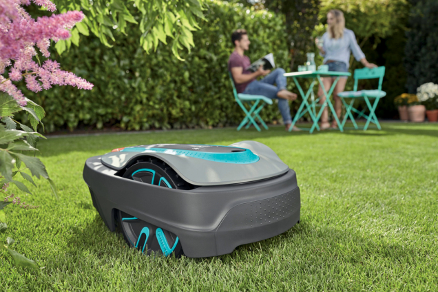 Robotická sekačka Gardena (Zdroj: Hornbach)