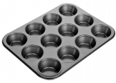 Forma na 12 muffinů Delícia (TESCOMA) má odolný antiadhezní povrch a lze ji umývat v myčce nádobí. Cena 299 Kč, TESCOMA