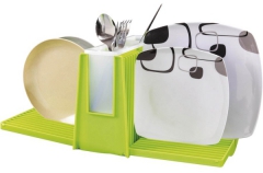 Skládací odkapávač na nádobí Wing (Brunner), plast, odnímatelná nádoba na příbory, 27 x 21,5 x 12 cm, cena 340 Kč, www.karavan.cz