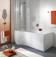 Zástěna P Shape u vany Subway (VILLEROY &amp; BOCH), sklo s antiplakovou úpravou, cena 57 200 Kč, KREINER EXKLUSIV