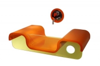 Umyvadlo Alfa (design Francesco Lucchese), corian v barvě mandarin, rozměry 100 x 50 cm