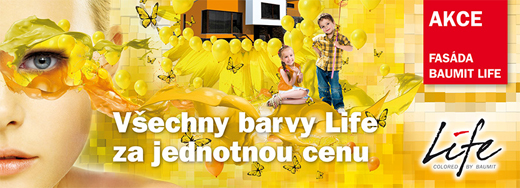 Všechny barevné odstíny dle vzorníku Baumit Life jsou dodávány bez příplatku za barevný odstín.