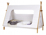 Tipi je dětská postel z lakovaného borovicového dřeva značky De Eeckhoorn, rozměry 215 × 106 × 163 cm, cena 11 990 Kč, www.bonami.cz