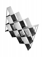 Otevřená police Boxter (Cattelan Italia), rám chrom, police lakovaná ocel bílá, černá, 161,5 x 24 x 154,4 cm, cena 60 052 Kč, ABITARE