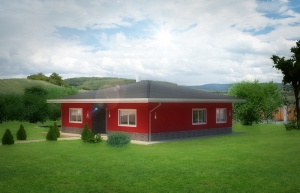 PORFIX Bungalov - axonometrický pohled zprava