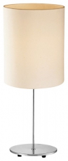 Stolní lampička Claire, podstavec chrom, textilní stínidlo, O 26 cm, výška 62 cm, cena 2 100 Kč, www.lightstudio.cz